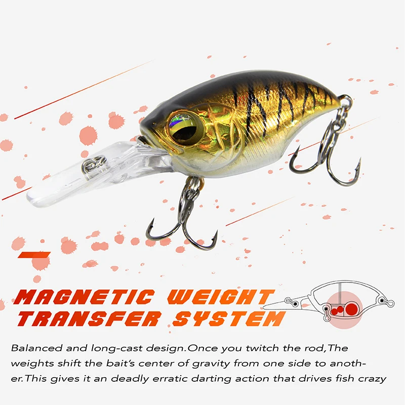 Banshee 11g 47mm Black Minnow Wobblers Pike Fishing Lure Artificial Bait Hard Swimbait Crankbait Fsihing Tackle bait Long Tongue
Banshee 11g 47mm Black Minnow Wobblers Pike Fishing Lure Artificial Bait Hard Swimbait Crankbait Fsihing Tackle bait Long Tongue