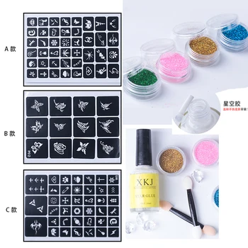 Diamond Glitter Tattoo Set Semi-permanent Simple Tattoo Template Set Body Painting Art For Kids Teenagers Face Body Nail DIY Art
Diamond Glitter Tattoo Set Semi-permanent Simple Tattoo Template Set Body Painting Art For Kids Teenagers Face Body Nail DIY Art