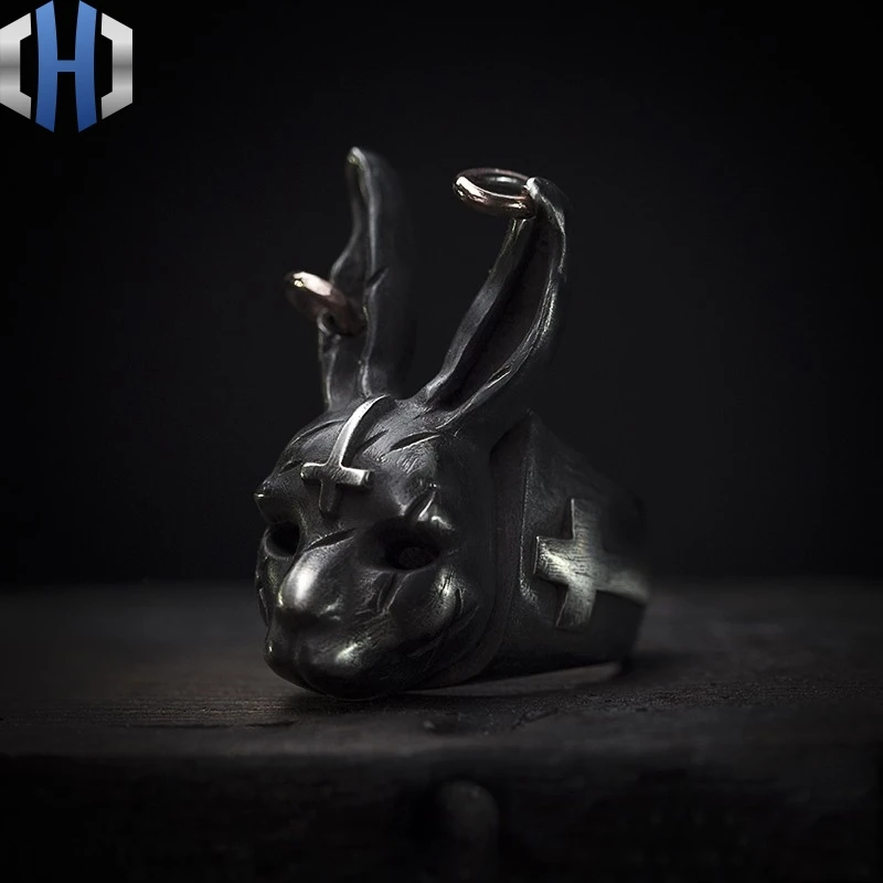 Original Design Handmade Silver Dark Rabbit Ring Punk Cross Rabbit 925 Silver Ring Male
Original Design Handmade Silver Dark Rabbit Ring Punk Cross Rabbit 925 Silver Ring Male