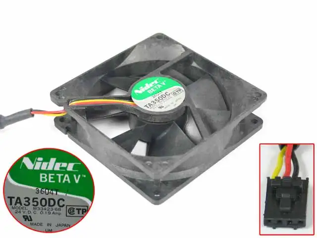 3-проводной Вентилятор охлаждения сервера Nidec M33423-68 DC 24V 0.19A 90x90x25mm
3-проводной Вентилятор охлаждения сервера Nidec M33423-68 DC 24V 0.19A 90x90x25mm