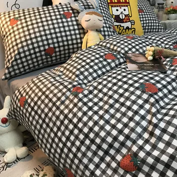100% cotton summer black and white lattice Contrast color fitted bed sheet bedding sheet pillowcase quilt cover
100% cotton summer black and white lattice Contrast color fitted bed sheet bedding sheet pillowcase quilt cover