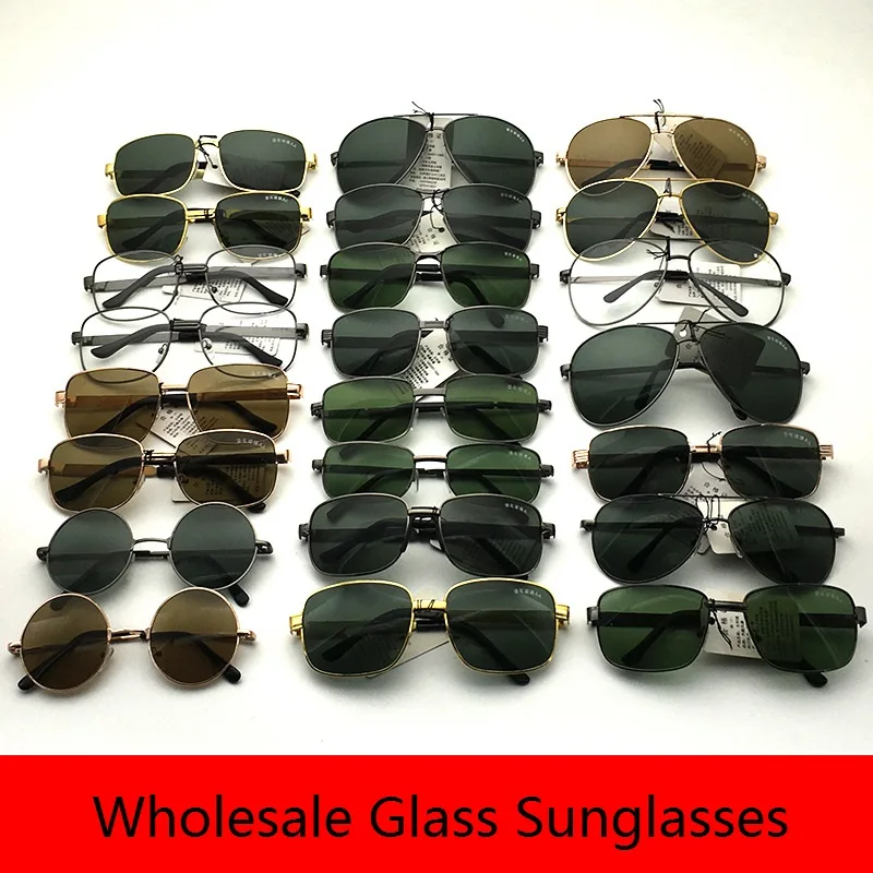 Wholesale Glass Sunglasses Men Women 10pcs/lot Sun Glasses for Man Anti Scratch Mix Round Aviation Rectangle
Wholesale Glass Sunglasses Men Women 10pcs/lot Sun Glasses for Man Anti Scratch Mix Round Aviation Rectangle