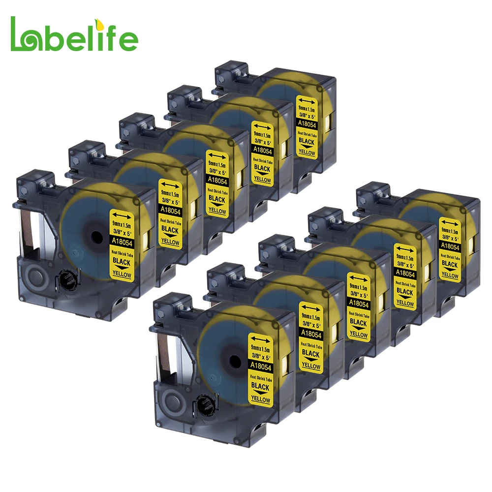 10 Pack 18054 Black on Yellow 9mm S0718290 Heat Shrink Tubing for DYMO Rhino Industrial IND LabelWriters and Label Makers 1.5M
10 Pack 18054 Black on Yellow 9mm S0718290 Heat Shrink Tubing for DYMO Rhino Industrial IND LabelWriters and Label Makers 1.5M