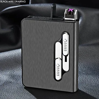 USB Charging Electronic Cigarette Case with Double Arc Lighter 12pcs Capacity Multifunction Cigarette Box Holder Lighter for Men
USB Charging Electronic Cigarette Case with Double Arc Lighter 12pcs Capacity Multifunction Cigarette Box Holder Lighter for Men
