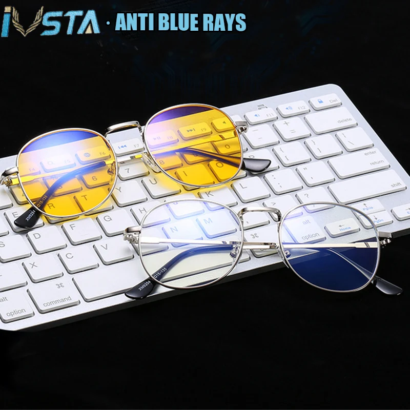 IVSTA Round Computer Glasses Men Anti Blue Light Blocking Rays Gaming Metal Prescription Optical Frame Oval Night Vision Yellow
IVSTA Round Computer Glasses Men Anti Blue Light Blocking Rays Gaming Metal Prescription Optical Frame Oval Night Vision Yellow
