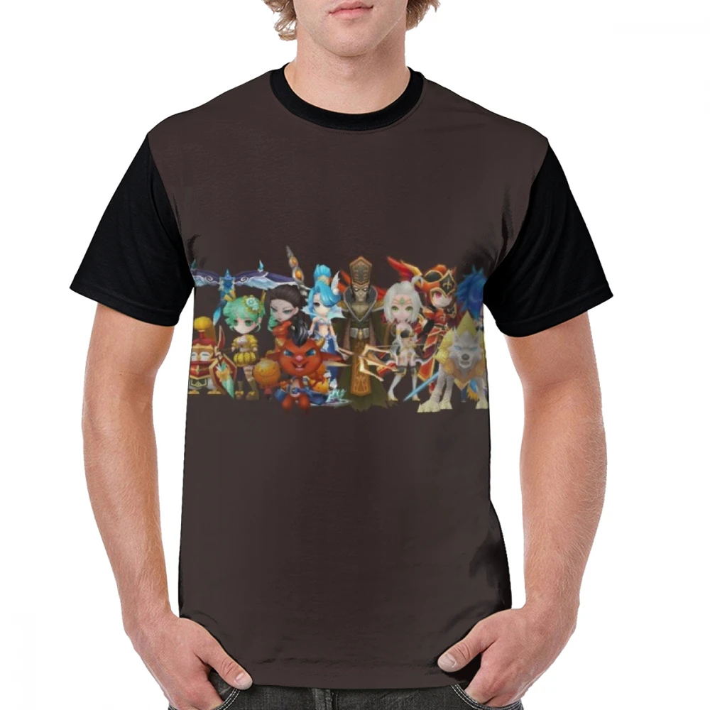 Summoners War T Shirt Monster Group Photo T-Shirt 5x Short Sleeve Graphic Tee Shirt 100 Polyester Male Graphic Funny Tshirt
