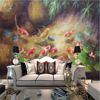 milofi custom large wallpaper mural new Chinese oil painting lotus fish TV background wall decoration painting
milofi custom large wallpaper mural new Chinese oil painting lotus fish TV background wall decoration painting