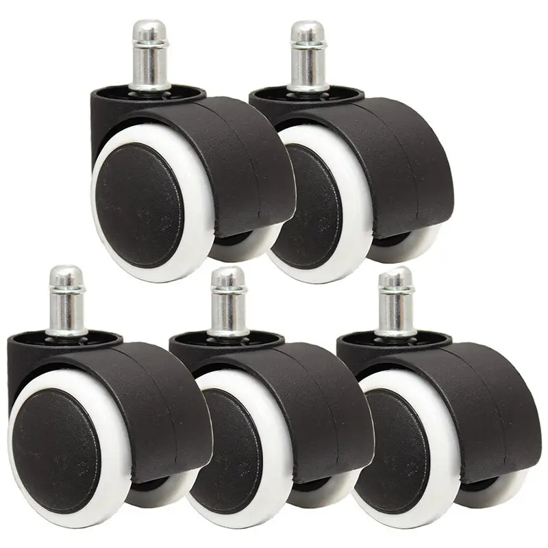 50mm Office Chair Roller Castor Wheels - Set of 5 - black&white
50mm Office Chair Roller Castor Wheels - Set of 5 - black&white