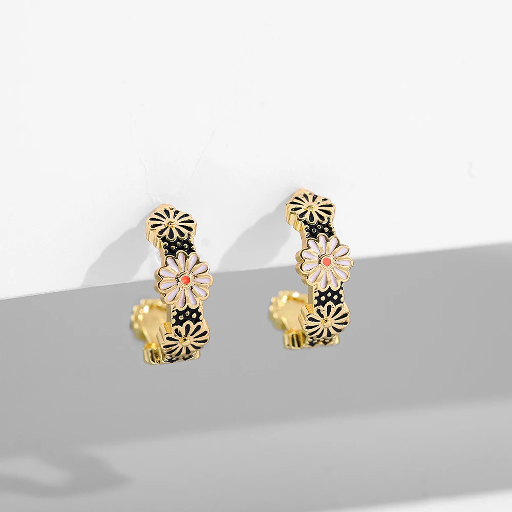 Vintage Circle Geometric Flower Huggie Drop Earrings for Women Bohemian Round Pearl Statement Drop Earrings Party Enamel Jewelry 156 H4d36bc569b134fe381d3ade0b2aac61bh