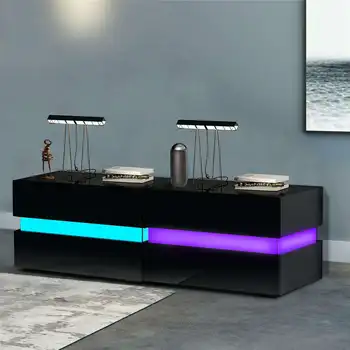 Modern Luxury LED Light Nightstands w/2Drawers Organizer Storage Cabinet Bedside Table Bedroom Furniture for Night 20 Colors
Modern Luxury LED Light Nightstands w/2Drawers Organizer Storage Cabinet Bedside Table Bedroom Furniture for Night 20 Colors