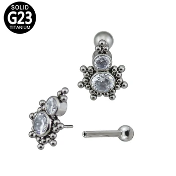 G23 Titanium Lip Labret Stud Piercings Push in 2 CZ Clustered Tribal Beads Tops Ear Cartilage Lip Labret Helix Earring Jewelry
G23 Titanium Lip Labret Stud Piercings Push in 2 CZ Clustered Tribal Beads Tops Ear Cartilage Lip Labret Helix Earring Jewelry
