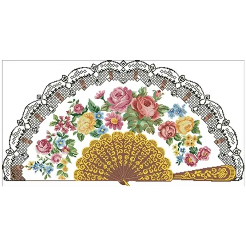Classical rose fan drawing patterns Counted Cross Stitch 11CT 14CT 18CT DIY Chinese Cross Stitch Kits Embroidery Needlework Sets
Classical rose fan drawing patterns Counted Cross Stitch 11CT 14CT 18CT DIY Chinese Cross Stitch Kits Embroidery Needlework Sets