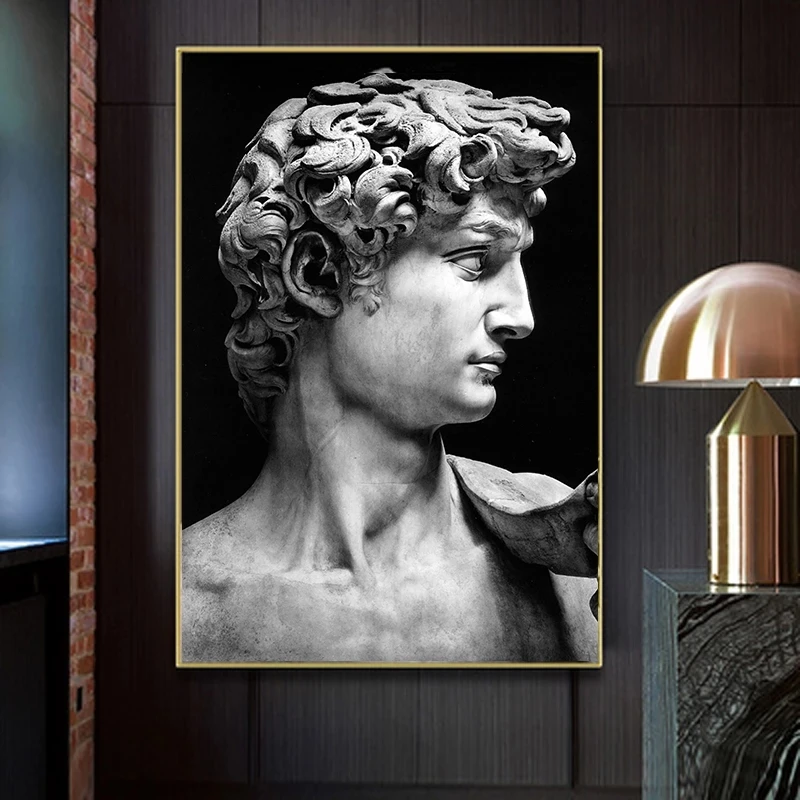 Black and White Sculpture of David's Head Canvas Painting Posters and Print Wall Art Pictures Cuadros for Hoem Living Room Decor
Black and White Sculpture of David's Head Canvas Painting Posters and Print Wall Art Pictures Cuadros for Hoem Living Room Decor