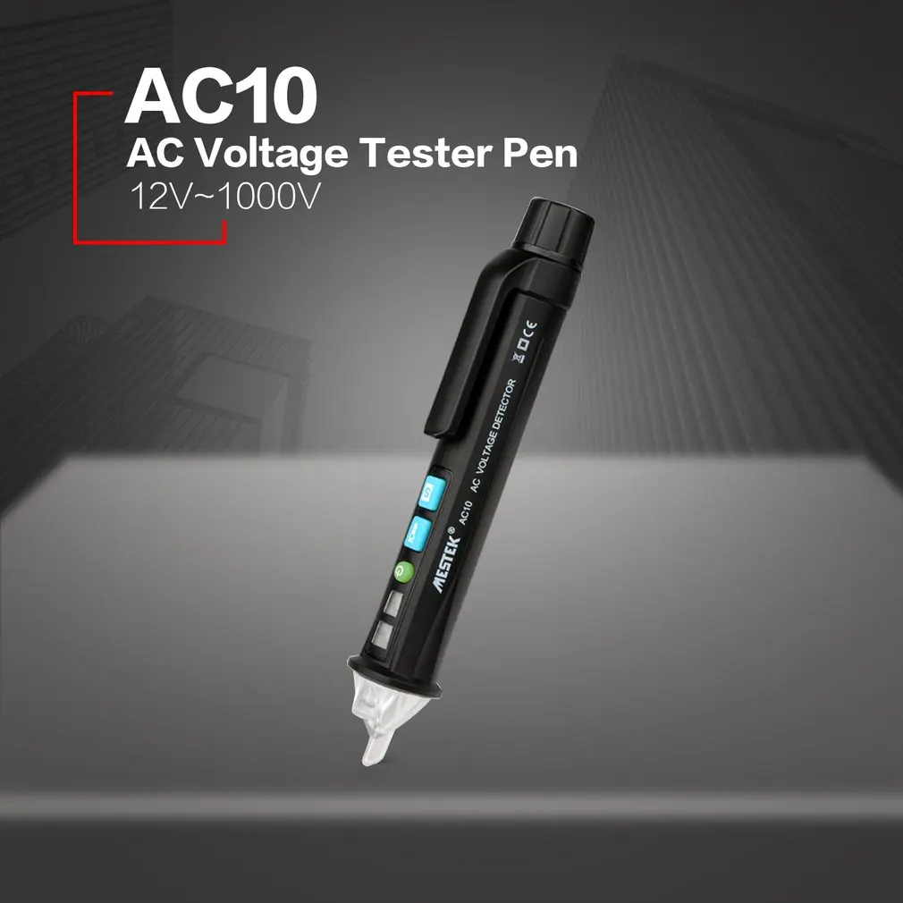 MESTEK AC10 AC Voltage Tester Pen Non-Contact Volt Detector Stick Adjustable Range Soundlight Alert 12V~1000V with Flashlight
MESTEK AC10 AC Voltage Tester Pen Non-Contact Volt Detector Stick Adjustable Range Soundlight Alert 12V~1000V with Flashlight