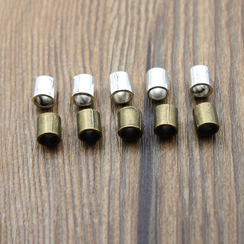 

50pcs/lot Antique Silver Bronze, Metal Tube Spacer Beads for Jewelry Making, Big Hole 4.5mm Bracelet Necklace DIY Findings Craft
