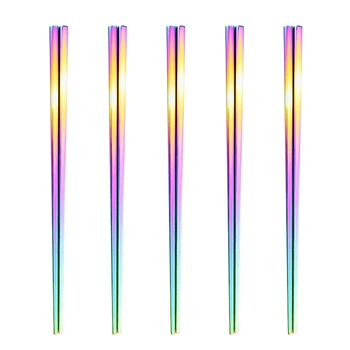 5pairs Kitchen Gift Anti Scald Square Chopsticks Dishwasher Safe Non Slip Rainbow Smooth Party Reusable Sticks Stainless Steel
5pairs Kitchen Gift Anti Scald Square Chopsticks Dishwasher Safe Non Slip Rainbow Smooth Party Reusable Sticks Stainless Steel