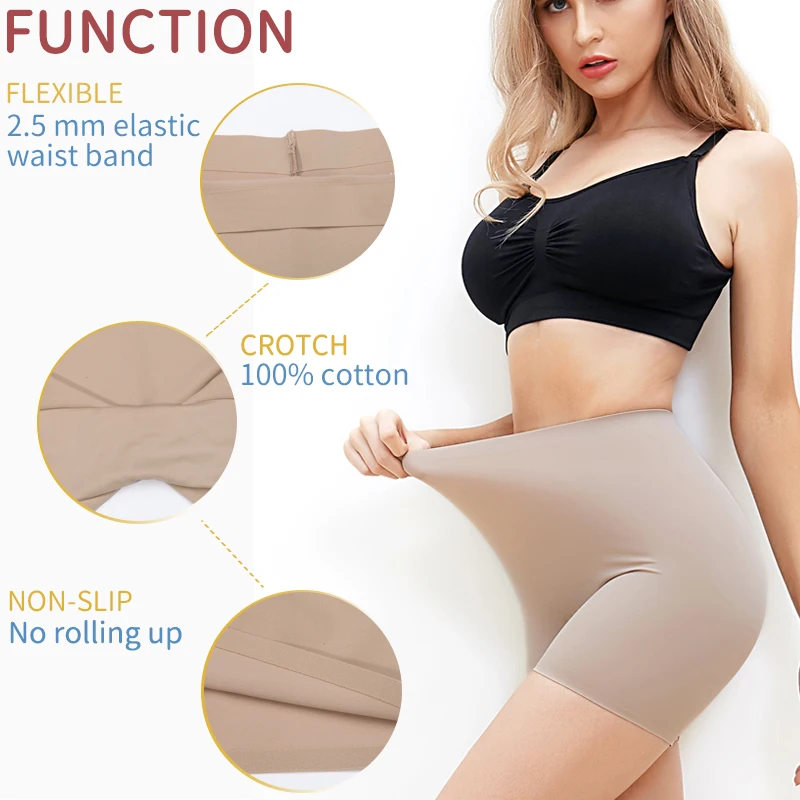 

Anti Chafing Safety Pants Under Skirt Invisible Shorts Ladies Seamless Underwear Ultra Thin Comfortable Smooth Control Panties