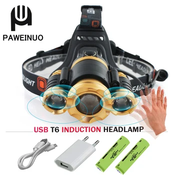 Most Powerful LED Headlamp IR Sensor Induction LED Headlight T6 Usb Head Lamp L2 Zoom Head Light 18650 Rechargeable Torch Head
Most Powerful LED Headlamp IR Sensor Induction LED Headlight T6 Usb Head Lamp L2 Zoom Head Light 18650 Rechargeable Torch Head
