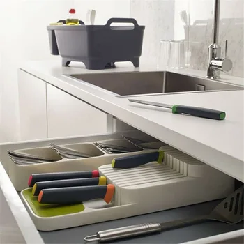 Kitchen Drawer Organizer Storage Box Tray with Compartments Kitchen Knife Drainer Case Cutlery Silverware Kitchen Accessories 
Kitchen Drawer Organizer Storage Box Tray with Compartments Kitchen Knife Drainer Case Cutlery Silverware Kitchen Accessories