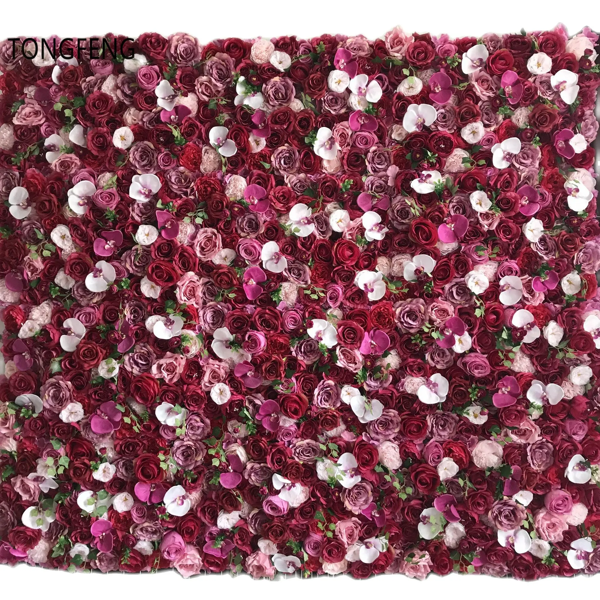 TONGFENG PINK 8pcs/Lot Fleurs Artificielles Silk Rose Peony 3D Flower Wall Panel Runner Party Wedding Backdrop Decoration | Дом и сад