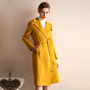 Women Wintter Autumn Wool Coat Belt Overcoat 2019 New High Fashion Slim Medium Long Female Double-Sided Cashmere Outwear Blends
Women Wintter Autumn Wool Coat Belt Overcoat 2019 New High Fashion Slim Medium Long Female Double-Sided Cashmere Outwear Blends