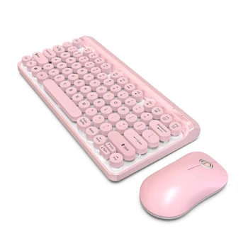 Wireless Keyboard Mouse Set 10M Transmission 84 Round Keys Cap USB Rechargeable 2.4G Mouse and Mechanical Keyboard Combo for PC
Wireless Keyboard Mouse Set 10M Transmission 84 Round Keys Cap USB Rechargeable 2.4G Mouse and Mechanical Keyboard Combo for PC