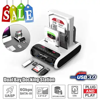 Wavlink 5Gbps SATA HDD 2.5"3.5" External Hard Drive USB 3.0 Docking Station Offline Clone Card Reader for Hard Drive up to 10TB
Wavlink 5Gbps SATA HDD 2.5"3.5" External Hard Drive USB 3.0 Docking Station Offline Clone Card Reader for Hard Drive up to 10TB