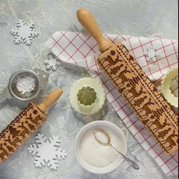 Patterned Rolling Pin Christmas Tool Dough Mold Bakng Mold Cake Party Environmental Beautiful Gingerbread Kitchen
Patterned Rolling Pin Christmas Tool Dough Mold Bakng Mold Cake Party Environmental Beautiful Gingerbread Kitchen