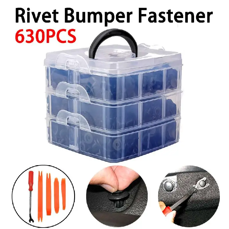 630Pcs Car Retainer Clips Auto Fasteners Push Trim Clips Pin Rivet Bumper Kit+Screwdriver
630Pcs Car Retainer Clips Auto Fasteners Push Trim Clips Pin Rivet Bumper Kit+Screwdriver