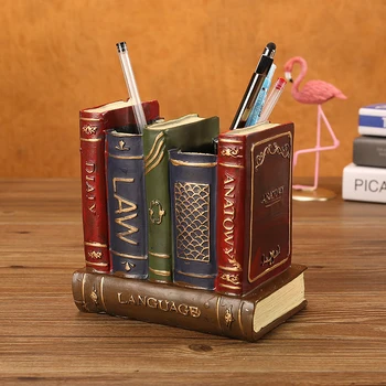 Retro Book Model Pen Holder Decorative Resin Volume Case Pencil Office Desktop Organizer Stationery Holder Craft Accessories 
Retro Book Model Pen Holder Decorative Resin Volume Case Pencil Office Desktop Organizer Stationery Holder Craft Accessories