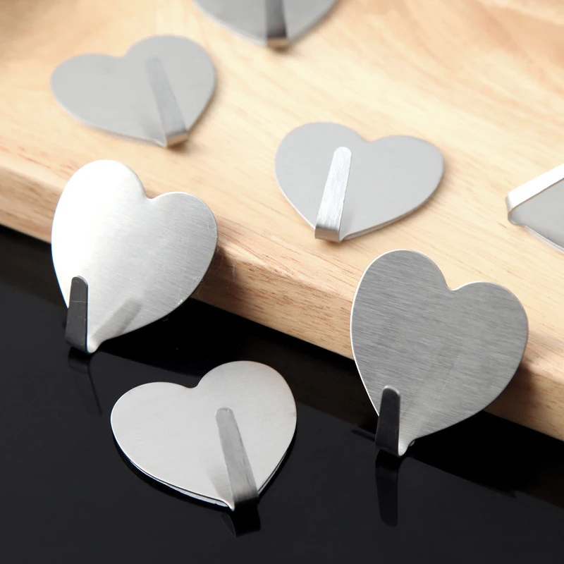 6pcs Stainless Steel Hooks Waterproof Rust-proof Love Shape Heavy-duty Adhesive Hook Living Room Kitchen Bathroom Hook 4*4.5cm
6pcs Stainless Steel Hooks Waterproof Rust-proof Love Shape Heavy-duty Adhesive Hook Living Room Kitchen Bathroom Hook 4*4.5cm