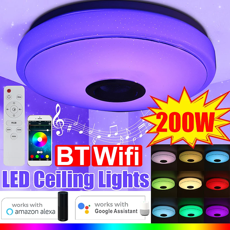200W WiFi Modern RGB LED Ceiling Light Home Lighting APP bluetooth Music Light Bedroom Lamp Smart Ceiling Lamp Remote Control
200W WiFi Modern RGB LED Ceiling Light Home Lighting APP bluetooth Music Light Bedroom Lamp Smart Ceiling Lamp Remote Control