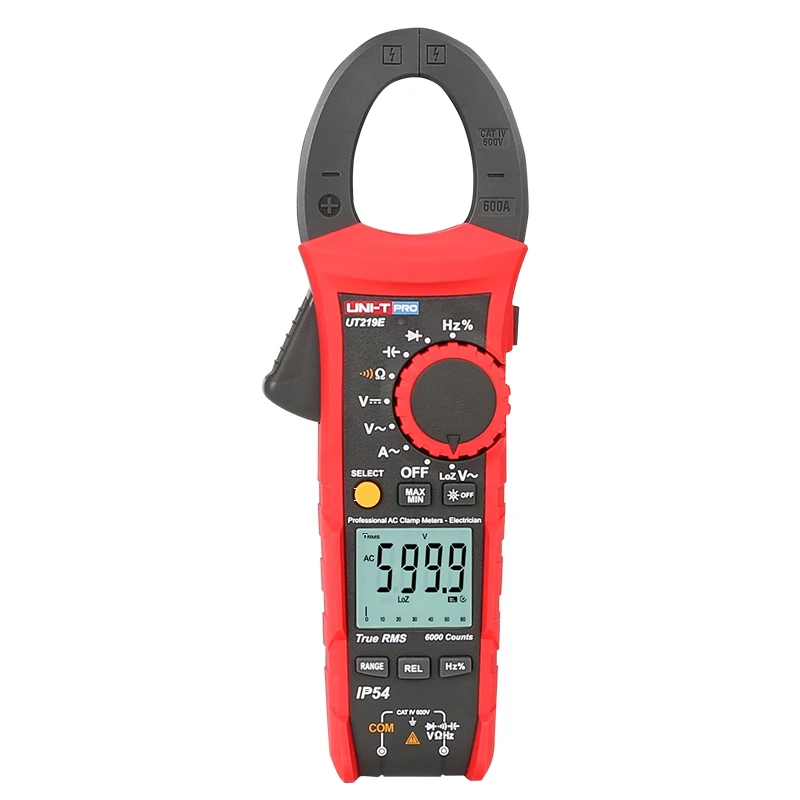 UNI-T UT219E True RMS Clamp Meter Digital Multimeter Analog 6000 Count AC DC Voltage Ohm Freq meter LoZ Capacitor test IP54 CE
UNI-T UT219E True RMS Clamp Meter Digital Multimeter Analog 6000 Count AC DC Voltage Ohm Freq meter LoZ Capacitor test IP54 CE