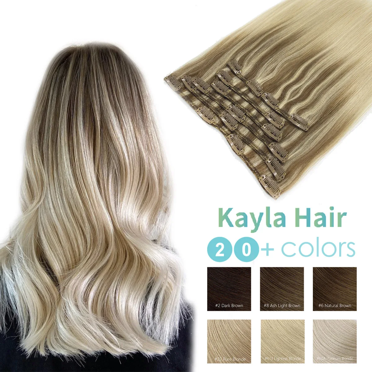 Профессиональные накладные волосы Kayla на заколках 100% человеческие 12 дюймов 85
