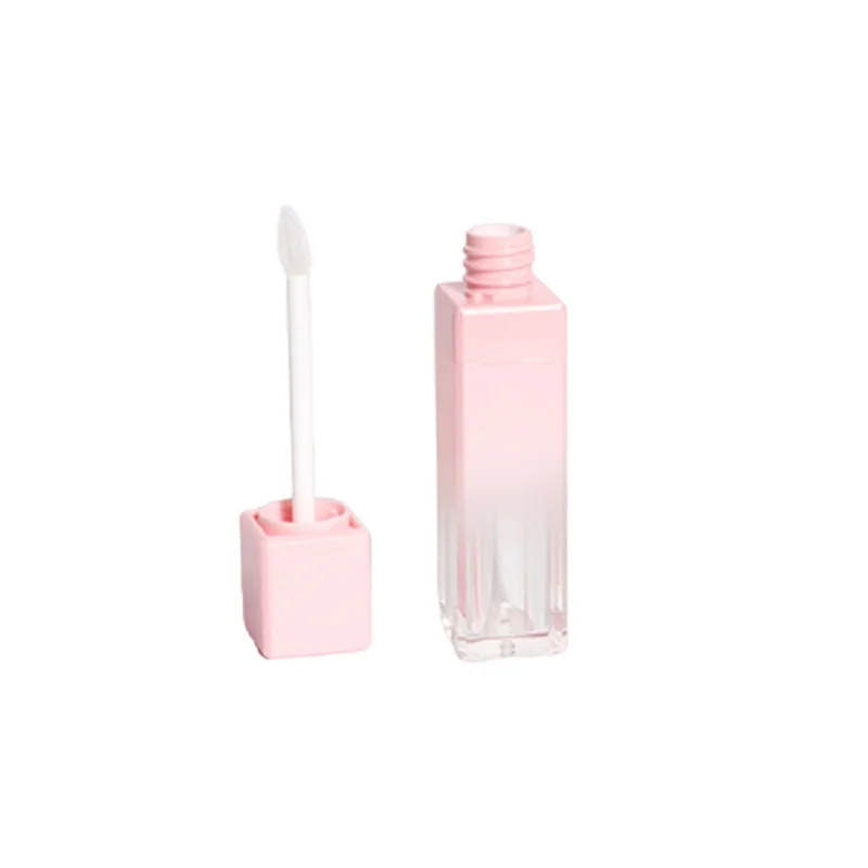 Plastic Lip Gloss Container Gradient Pink Square Cosmetic Packaging Makeup Empty Lipgloss Tube 50pcs/Lot | Красота и здоровье