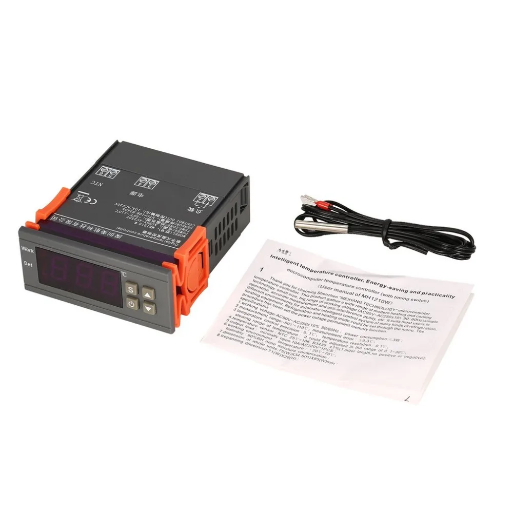 MH1210W AC90-250V Digital Temperature Thermostat Regulator Controller -50~110 C Heating Cooling Control NTC Sensor
MH1210W AC90-250V Digital Temperature Thermostat Regulator Controller -50~110 C Heating Cooling Control NTC Sensor