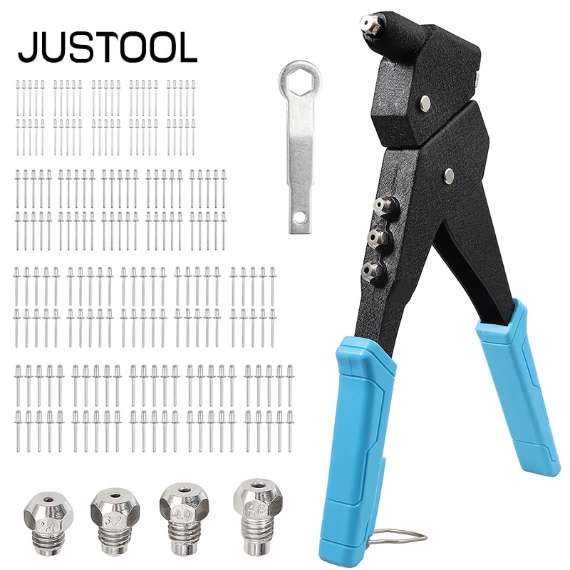 JUSTOOL 360° Rotatable Heavy Duty Rivet Gun Set Hand Riveter Aluminum Steel 200pcs Rivets 4ps Nosepieces 2.4mm/3.2mm/4.0mm/4.8mm
JUSTOOL 360° Rotatable Heavy Duty Rivet Gun Set Hand Riveter Aluminum Steel 200pcs Rivets 4ps Nosepieces 2.4mm/3.2mm/4.0mm/4.8mm