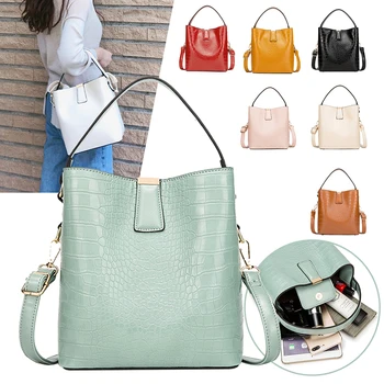 Shoulder Bags Women's New 2020 Korean Bucket Shoulder Bag Messenger Bag Fashion Female Trend Crocodile PU Portable Stall Bag
Shoulder Bags Women's New 2020 Korean Bucket Shoulder Bag Messenger Bag Fashion Female Trend Crocodile PU Portable Stall Bag