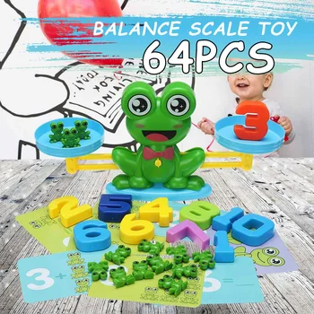 Frog Digital Balance Scale Toy Early Learning Balance Children Enlightenment Digital Addition and Subtraction Math Scales Toys