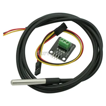 DS18B20 Temperature Sensor Module Kit Waterproof 100CM Digital Sensor Cable Stainless Steel Probe Terminal Adapter For Arduino
DS18B20 Temperature Sensor Module Kit Waterproof 100CM Digital Sensor Cable Stainless Steel Probe Terminal Adapter For Arduino