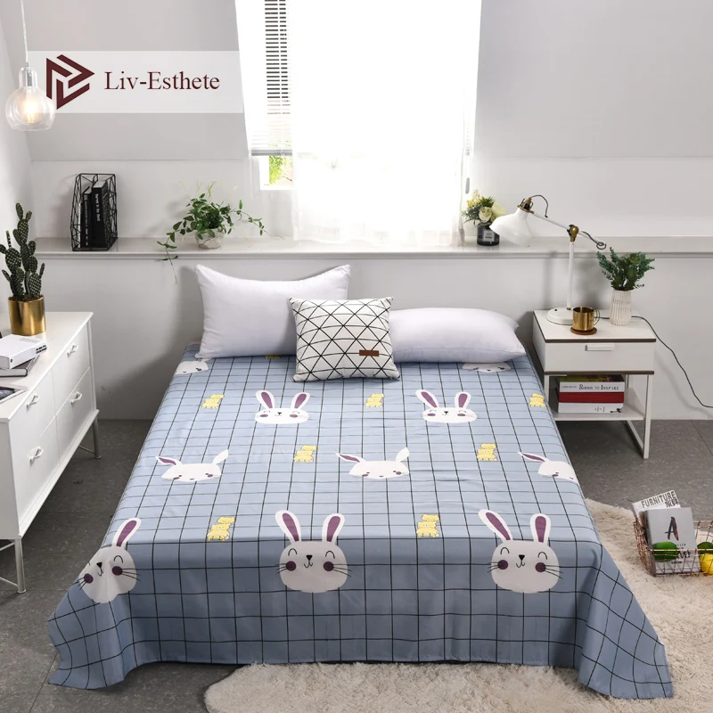 Liv-Esthete Cute Cartoon Rabbit Grid Flat Sheet Printed Bed Sheet Bed Linen Double Queen King Bed Cover For Children Adult 
Liv-Esthete Cute Cartoon Rabbit Grid Flat Sheet Printed Bed Sheet Bed Linen Double Queen King Bed Cover For Children Adult