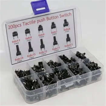 10 models 200 Units 6x6 Micro touch switch touch button DIP switch 4P 6X6x4. 3/5/6/7/8/9/10/11/12 / 13mm for arduino DIY KIT
10 models 200 Units 6x6 Micro touch switch touch button DIP switch 4P 6X6x4. 3/5/6/7/8/9/10/11/12 / 13mm for arduino DIY KIT