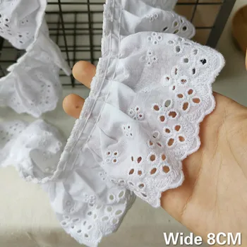 8CM Wide Exquisite White Cotton Hollow Embroidery Fringe Ribbon Lace Collar Cuffs Ruffle Trim DIY Apparels Dress Sewing Supplies
8CM Wide Exquisite White Cotton Hollow Embroidery Fringe Ribbon Lace Collar Cuffs Ruffle Trim DIY Apparels Dress Sewing Supplies