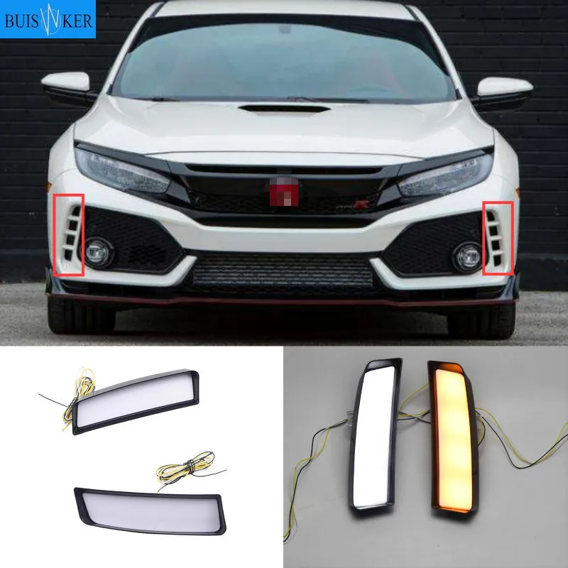 2 шт. Led DRL для Honda Civic Тип R 2018 2019 Led Габаритные огни желтый Поворотная сигнальная лампа из АБС-пластика Водонепроницаемый
2 шт. Led DRL для Honda Civic Тип R 2018 2019 Led Габаритные огни желтый Поворотная сигнальная лампа из АБС-пластика Водонепроницаемый