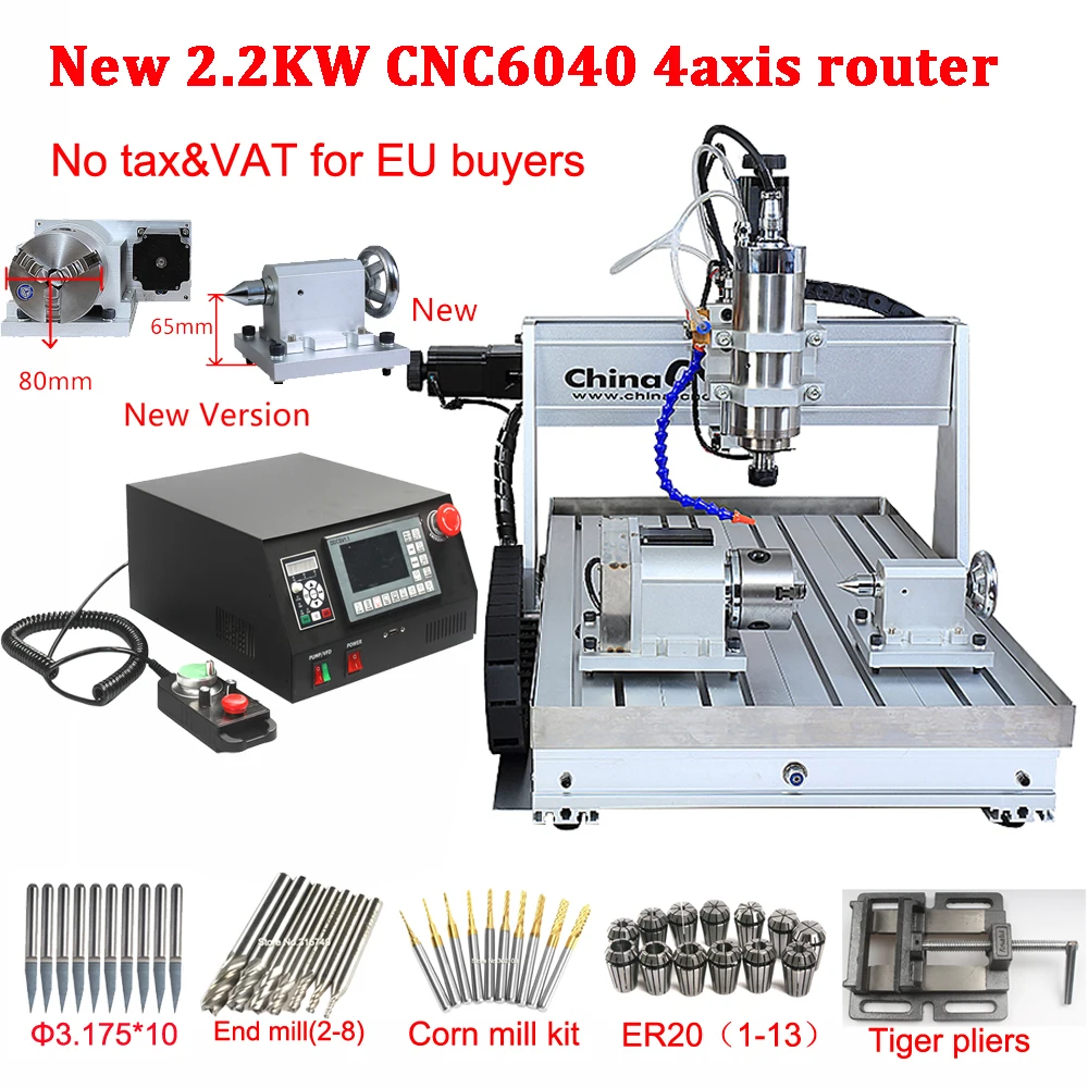 

Новый гравировальный станок с ЧПУ 6040, 2200 Вт, 4 оси, фрезерный мини-станок с ЧПУ с ручной системой водяного охлаждения для фрезерования металла