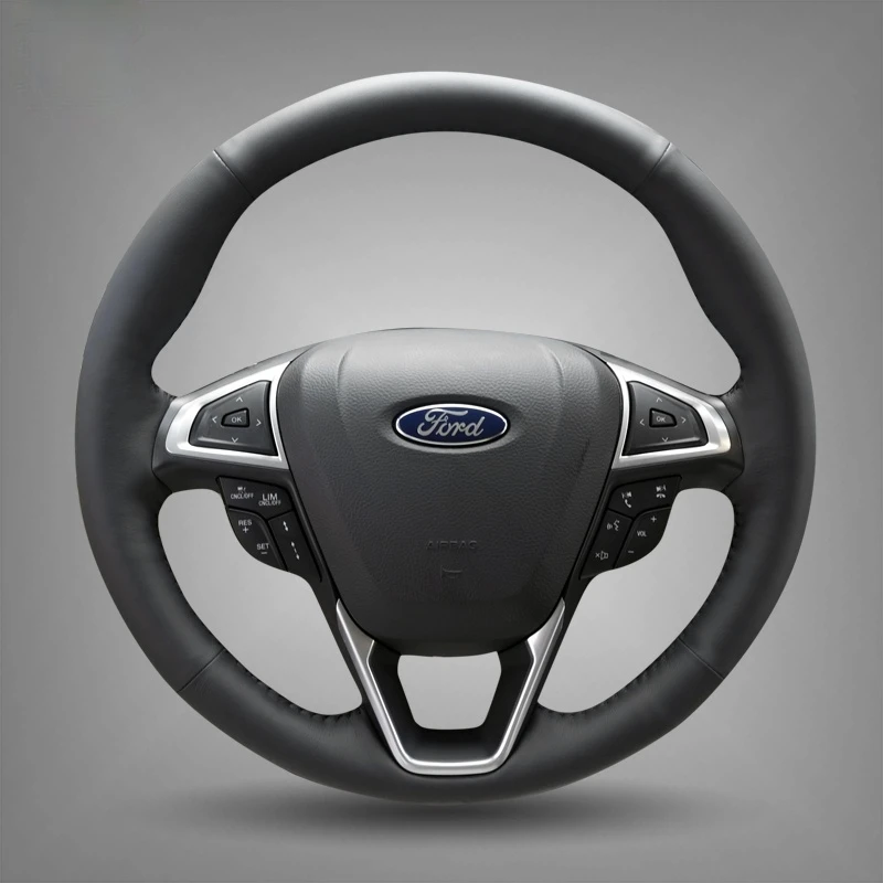 Для Ford Edge Focus Escape Escort Ecosport Taurus Kuga Mondeo прошитая вручную чехол на руль кожаный