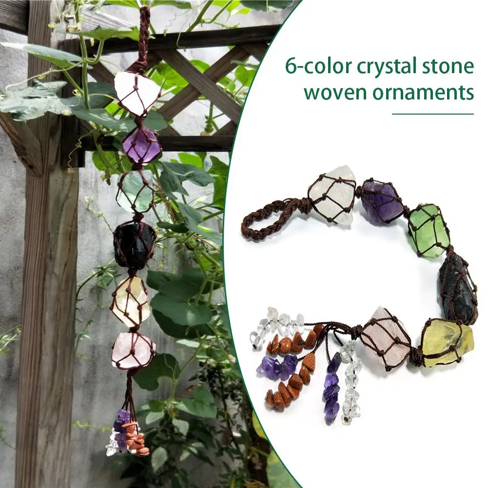 6-color Natural Crystal Stone Car Hanging Window, Garden Decoration, Home Decoration Embellishment Stone, Hand-woven
6-color Natural Crystal Stone Car Hanging Window, Garden Decoration, Home Decoration Embellishment Stone, Hand-woven