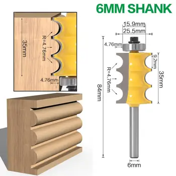 1pc 6mm High Quality Triple Bead Column Molding Router Bit Tenon Cutter Woodworking Milling Cutters
1pc 6mm High Quality Triple Bead Column Molding Router Bit Tenon Cutter Woodworking Milling Cutters