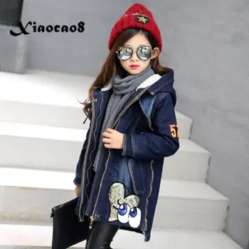 Girls Denim Jacket Long Coat Kids Hooded Sequins Lips Outerwear Coats Autumn Winter Childrens' Jacket Toddler Girl Warm Overcoat
Girls Denim Jacket Long Coat Kids Hooded Sequins Lips Outerwear Coats Autumn Winter Childrens' Jacket Toddler Girl Warm Overcoat