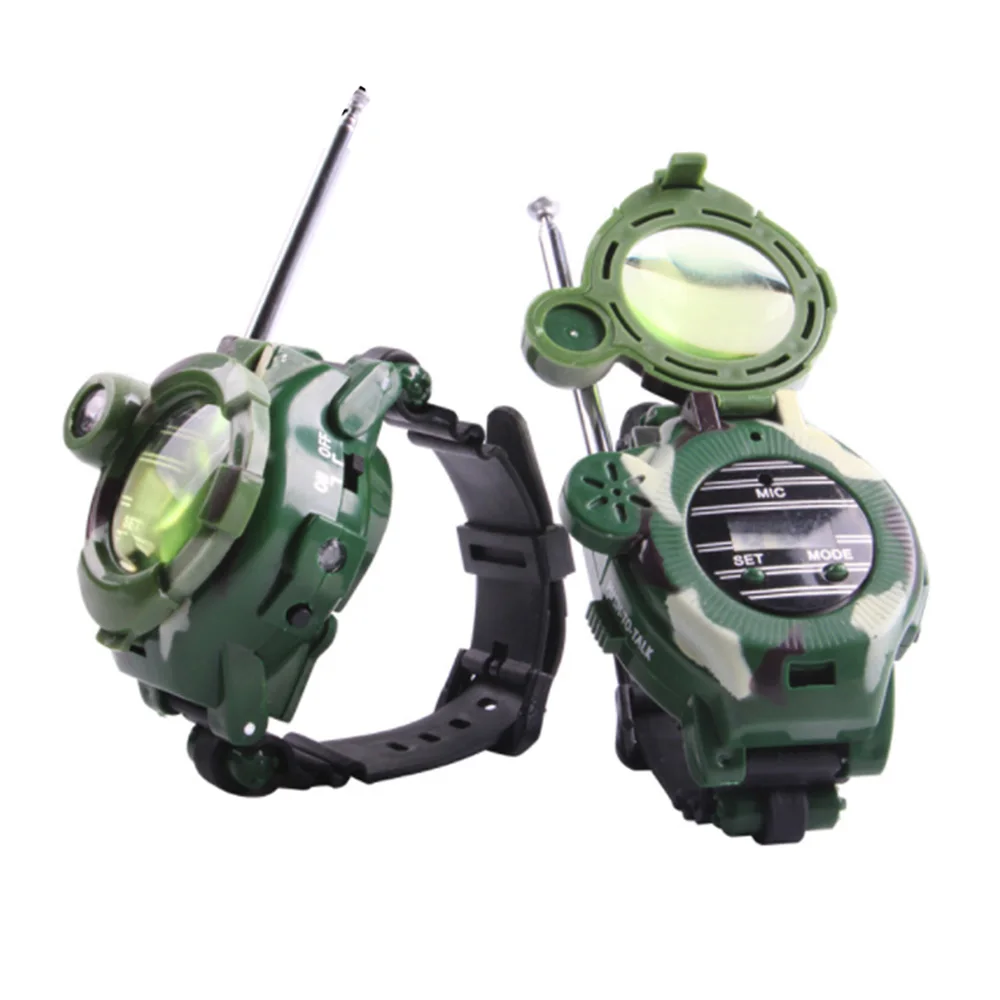 

2pcs Portable Ourdoor Compass 7 in 1 Walkie Talkie Camouflage Style With Nightlight Speculum For Camping Hiking Outdoor Tools